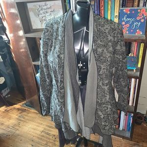 Habitat Grey & Black Lagenlook Grey/Black Drape Front Jacket